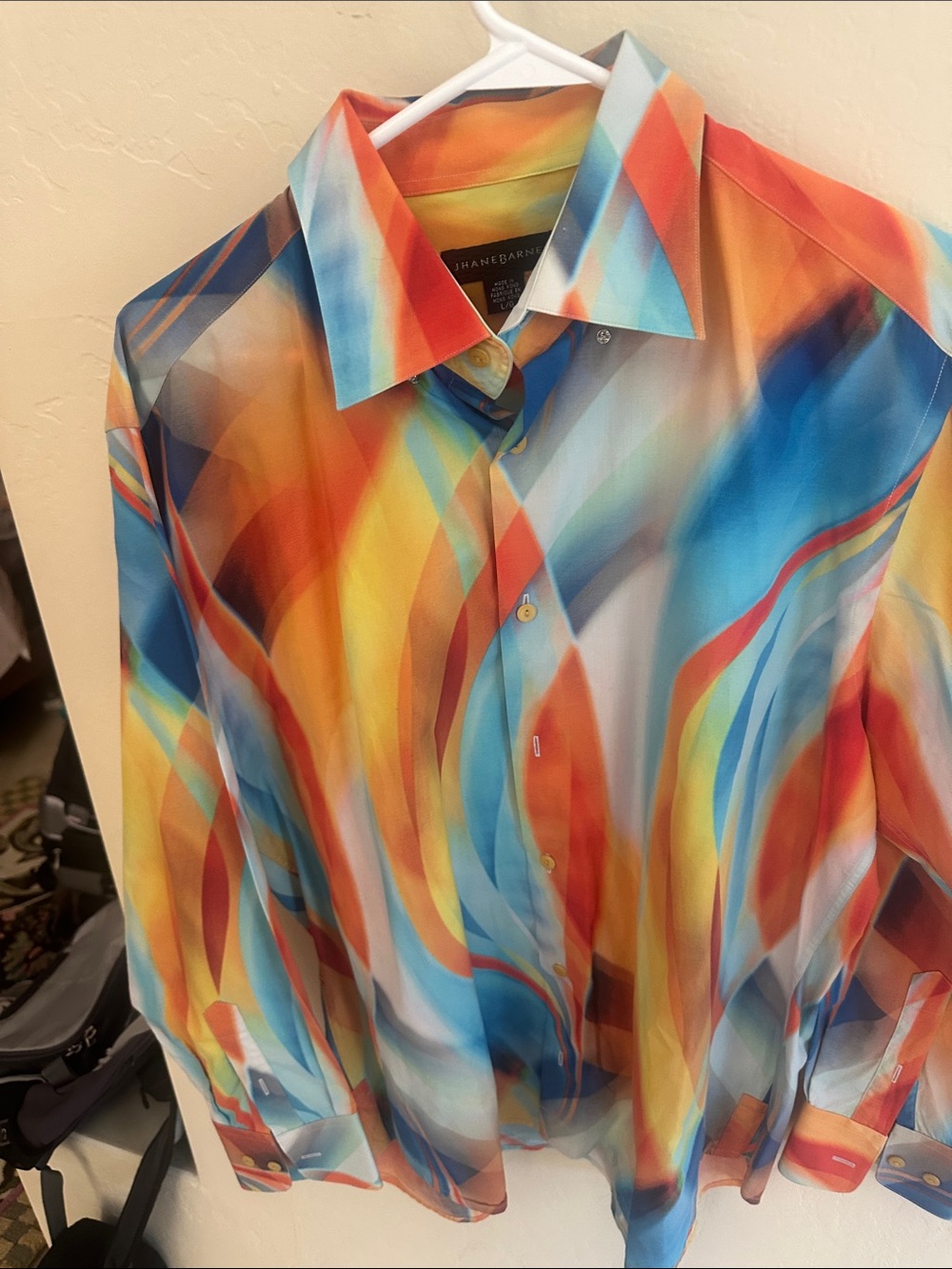 Jhane Barnes Multicolor Abstract Swirl Button-Up Shirt